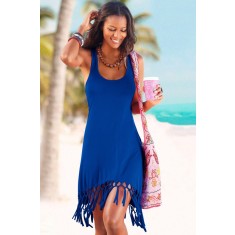U23-4 Rochie de plaja accesorizata cu franjuri
