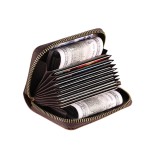 Cumpara ieftin Portofel special pentru carduri din piele naturala BUSY, unisex, protectie antiscanare carduri RFID, maro, BUSY Ldy&amp;Gtm
