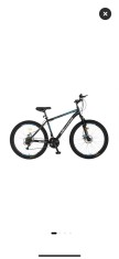 Bicicleta MTB cu Frane DISC-fata/spate, Suspensie fata, 18 Viteze, negru/albastru/alb, Mountain Bike Velors Poseidon cu Roti de 27.5&quot;