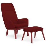 Cumpara ieftin Scaun de relaxare cu taburet, rosu vin, textil