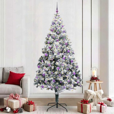 vidaXL Brad de Crăciun artificial cu 300 LED Verde 240 x 150 cm 3396986 foto