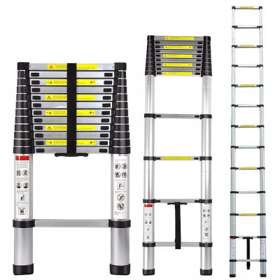 Scara Telescopica 440cm din Aluminiu Multifunctionala, Inaltime Reglabila, Pliabila foto