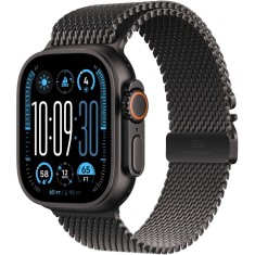 Apple Watch Ultra 2, GPS, Cellular, Carcasa Black Titanium 49mm, Black Titanium Milanese Loop - S