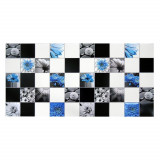Panou decorativ, PVC, model floral, alb, negru si albastru,&iuml;&iquest;&frac12;96x48.5 cm, Artool