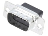 Mufă D-Sub PIN 9 Tată Crimpată pe Cablu Neagră - Conector de &Icirc;naltă Calitate pentru Aplicații Electrice
