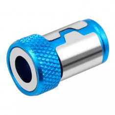 Suport magnetic pentru bormasina cu opritor de adancime si blocare de tip HEX de 1/4 inch, Gonga&reg; Albastru