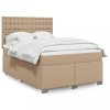 VidaXL Pat box spring cu saltea, cappuccino, 140x200cm piele ecologică 3293027