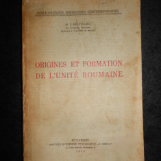 G. I. BRATIANU - ORIGINES ET FORMATION DE L'UNITE ROUMAINE (1943)