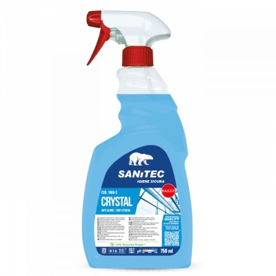Solutie detergent profesional pentru curatat geamuri, sticla, parbriz, CRYSTAL 750ml SANITEC 1866 foto