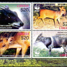 LIBERIA 2005, Fauna - WWF, serie neuzata, MNH