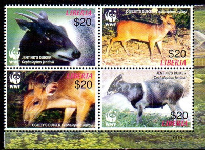 LIBERIA 2005, Fauna - WWF, serie neuzata, MNH foto