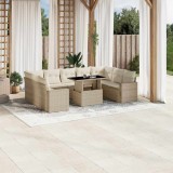 vidaXL Set canapele de grădină cu perne, 10 piese, bej, poliratan 3267478