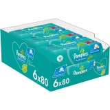 Servetele umede Pampers Fresh Clean, 6 pachete x 80, 480 buc