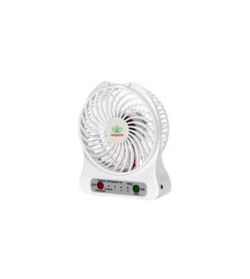 Ventilator LED portabil, cu baterie 18650 si cablu de incarcare-Culoare Alb foto