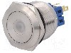 Intrerupator anti-vandalism, ON-ON, &Oslash;25mm, ONPOW - GQ25-11ZD/B/24V/S