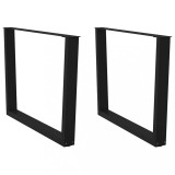 VidaXL Picioare de masă &icirc;n formă de V, 2 buc., negru, 100 x (72-73,3) cm, oțel