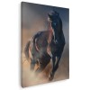 Tablou cal brun roscat (murg) alergand prin praf Tablou canvas pe panza CU RAMA 60x80 cm