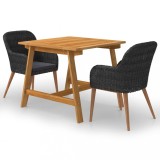 Gossi set de masa pentru gradina, 3 piese, negru