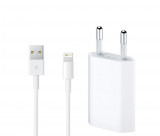 Incarcator retea USB pentru Apple iPhone 5/5s/6/6s/6+/6s+/7/7+/8/8+/X/Xs/Xs Max/XR cu cablu lightning, 2m, Alb, Oem