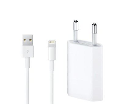 Incarcator retea USB pentru Apple iPhone 5/5s/6/6s/6+/6s+/7/7+/8/8+/X/Xs/Xs Max/XR cu cablu lightning,1m, Alb foto