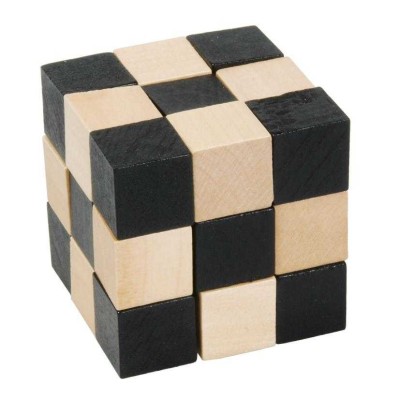 Cub sarpe lemn - Joc logic puzzle 3D foto