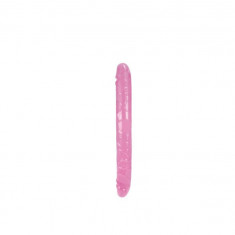 Dildo Dublu Pliable Double Dong, Roz, 33 cm