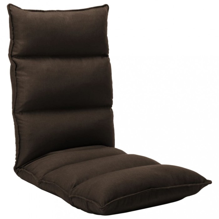 vidaXL Scaun de podea pliabil, maro, material textil