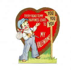 Sticker decorativ Retro Valentine's Day, Multicolor, 63 cm, 6022ST