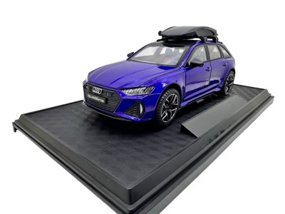 Macheta Audi RS6 Avant 1:24 metal cu lumini si sunete albastru foto