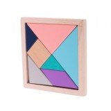 Tangram din lemn, multicolor, 11.5x11.5cm