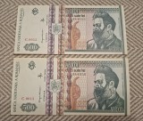 500 lei 1992 UNC consecutive Brancusi filigran profil