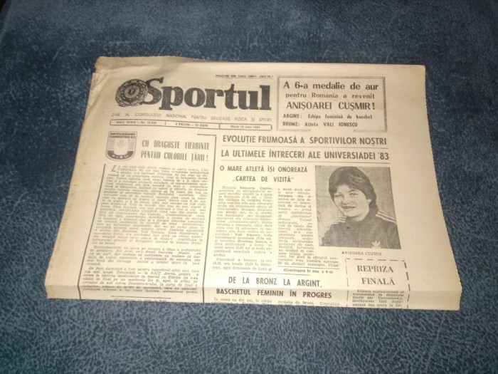 ZIARUL SPORTUL 12 IULIE 1983