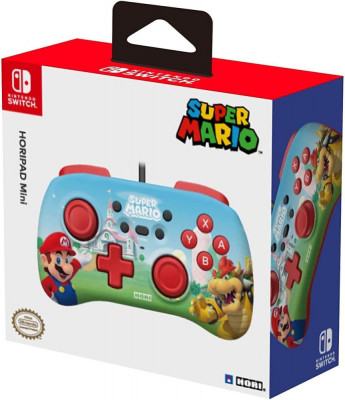 HORI HORIPAD Mini (Mario &amp;amp; Bowser) Controller Pad cu fir - Licențiat oficial de foto