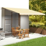 VidaXL P&acirc;nză de rezervă copertină, galben și alb, 5x3,5 m