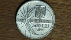 Romania -moneda de colectie istorica- 500 lei 1999 - aniversara eclipsa de soare