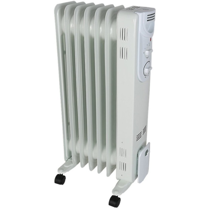 Radiator cu ulei, 6 elementi, putere 1500 W, alb