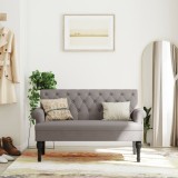 vidaXL Bancă cu spătar, gri taupe, 120x62x75,5 cm, textil