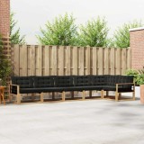 vidaXL Set de canapele de exterior cu pernă 6 pcs Alb și negru 3388738