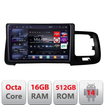 Navigatie Volvo S60 2008-2014 Edotec Kit-s60-08 8 core QLED 2K 16+512 360 Android Waze USB Navigatie Internet Youtube Radio CarStore Technology