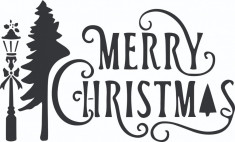 Sticker decorativ, Merry Christmas , Negru, 85 cm, 4959ST foto