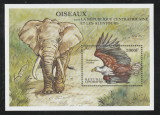 Republica Centrafricana 2000-Fauna,Elefant,Vultur,colita dantelata,MNH,Mi.Bl.640, Nestampilat