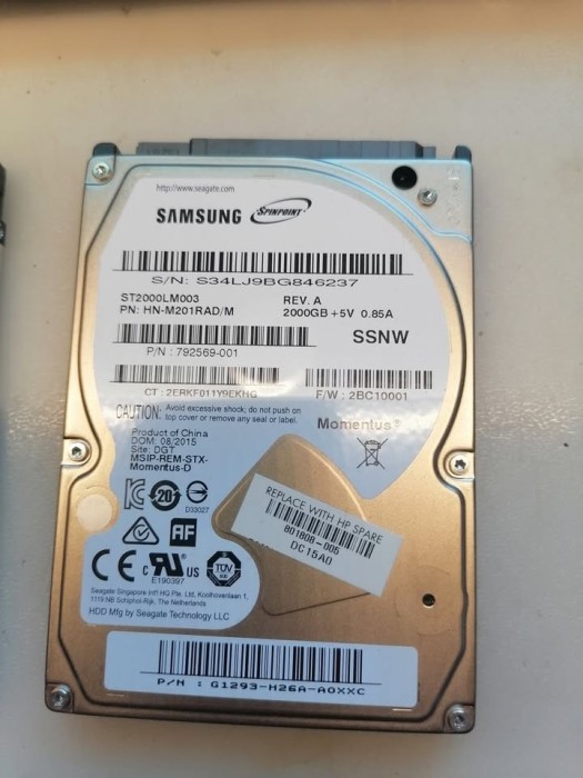 hdd laptop 2 tb , stare buna de functionare