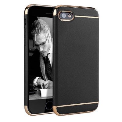 Husa telefon Apple Iphone 8 Plus ofera protectie Subtire 3in1 Lux Black Matte Full foto
