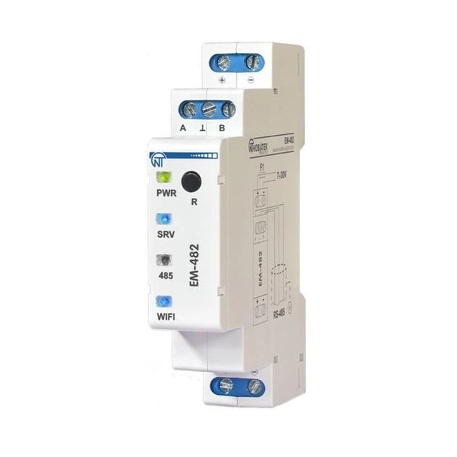 Convertor RS485 la Ethernet pentru șină DIN 7-30VDC IP20