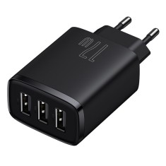 INCARCATOR retea Baseus Compact, Fast Charge 17W, 3 x USB 5V/2.1A, negru &quot;CCXJ020101&quot; (timbru verde 0.18 lei) - 6932172606961