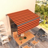 VidaXL Copertină retractabilă manual cu stor portocaliu&amp;maro 3,5x2,5 m