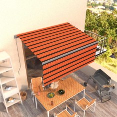 vidaXL Copertină retractabilă manual cu stor portocaliu&amp;amp;maro 3,5x2,5 m foto