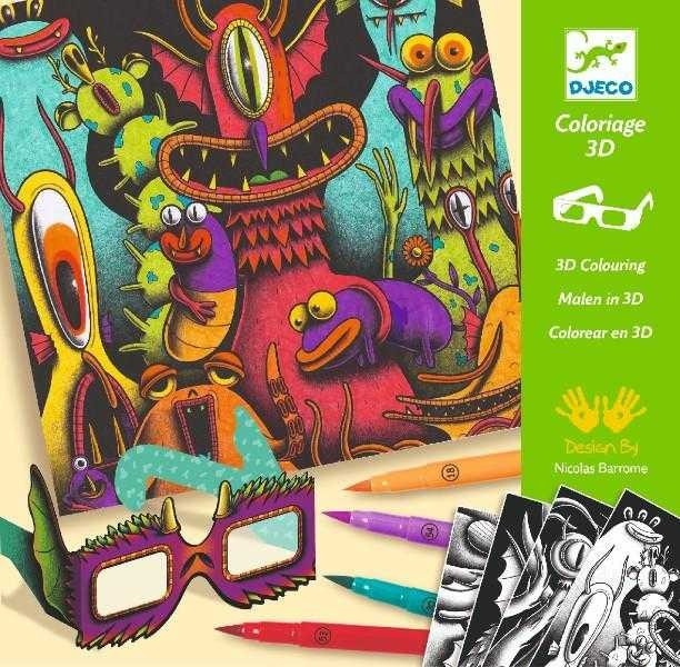 Atelier de colorat 3D Monstruleti simpatici, Djeco