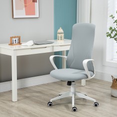 Vinsetto Scaun de birou ergonomic si tapitat, cu inaltime reglabila si functie de inclinare, 62x56x110-119.5 cm, gri foto