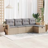 Gossi set canapele de gradina cu perne, 5 piese, bej, poliratan